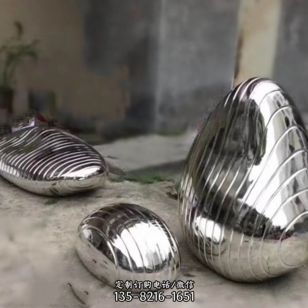 不銹鋼鏡面拋光異形鵝卵石頭水景擺件