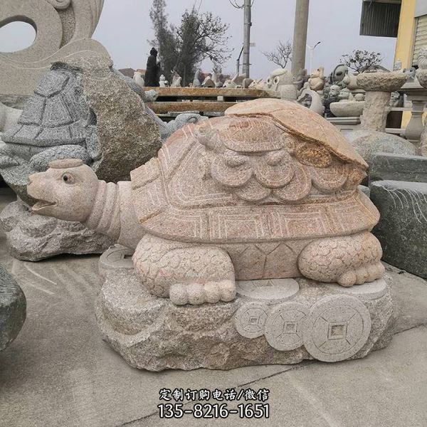 庭院水池擺件花崗巖石雕仿古魚缸飾品金錢龜（1）