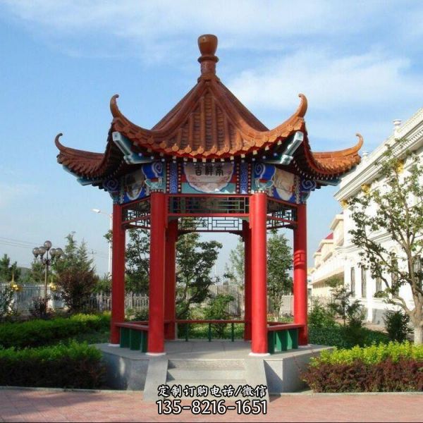 公園景區大型中式六角涼亭雕塑（1）