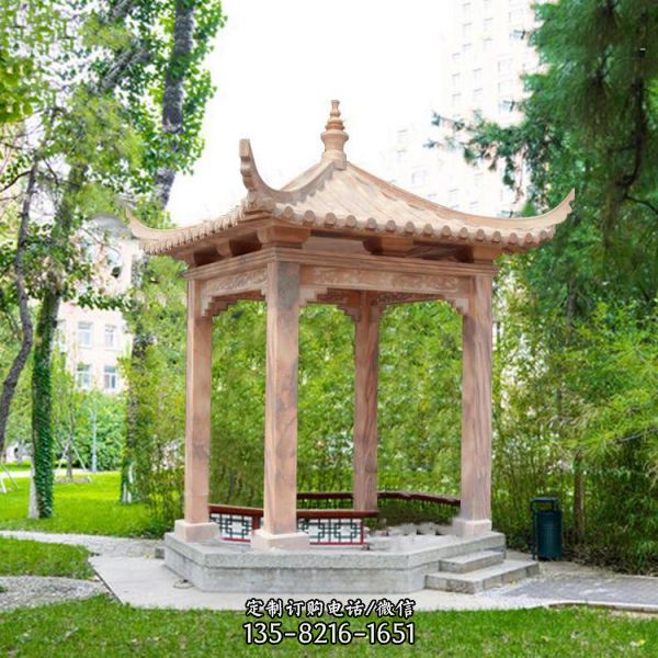 公園景區大型中式六角涼亭雕塑（4）