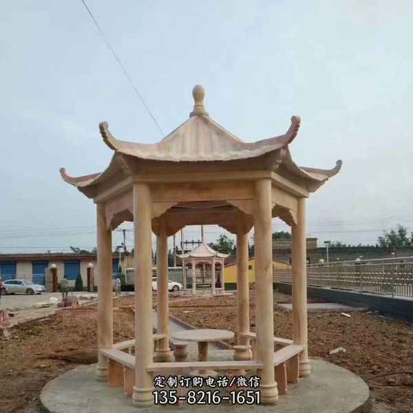 公園景區大型中式六角涼亭雕塑（3）