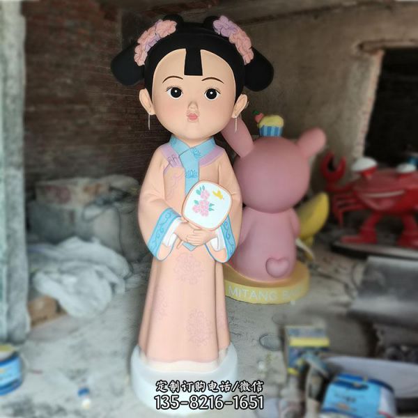 玻璃鋼卡通彩繪侍女像（1）