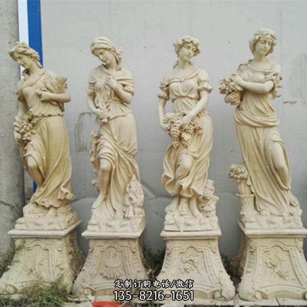 西方人物城市廣場玻璃鋼貼金自由女神雕塑（3）