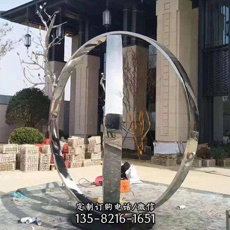 不銹鋼廣場水景創意鏡面圓形雕塑（3）