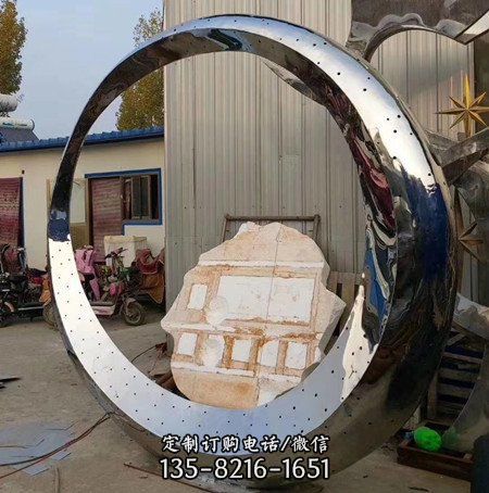 不銹鋼廣場水景創意鏡面圓形雕塑（1）