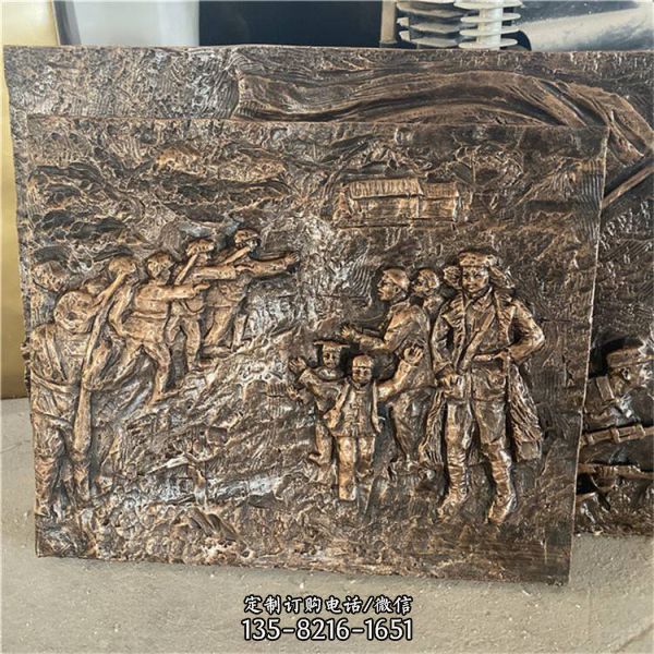 展館玻璃鋼仿銅人物浮雕壁畫（1）