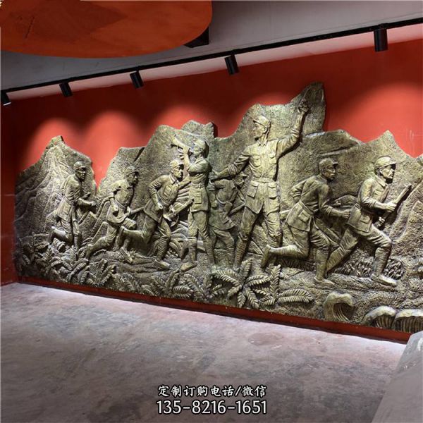 展館玻璃鋼仿銅人物浮雕壁畫（2）