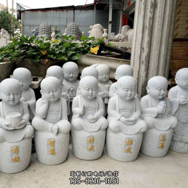 寺廟石材石雕小沙彌小和尚雕像（2）