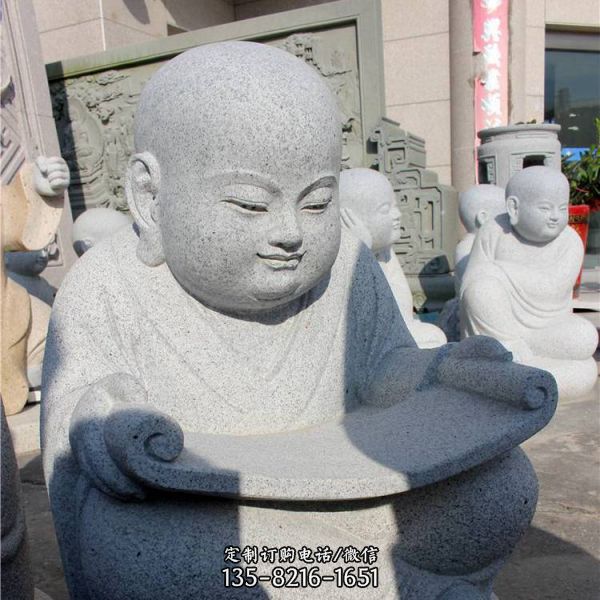 寺廟石材石雕小沙彌小和尚雕像（5）