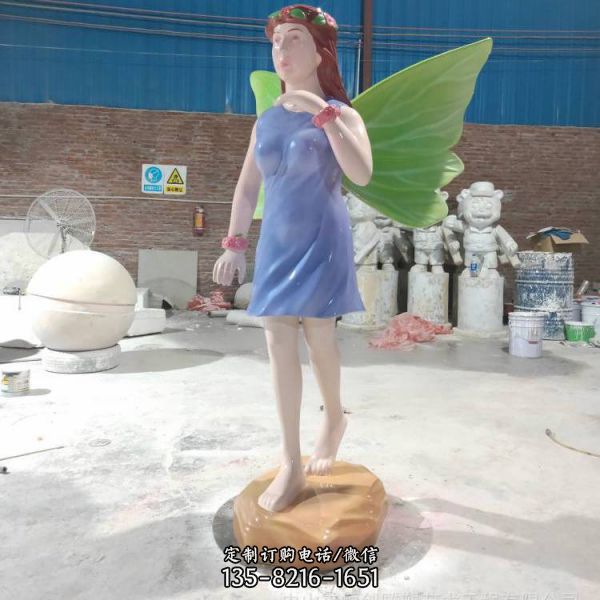 戶外造型玻璃鋼蝴蝶仙子雕塑（4）