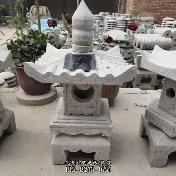 庭院仿古石雕 花園別墅石燈籠雕塑（1）