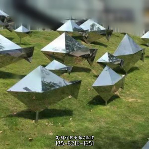 幾何鏤空不銹鋼戶外廣場大型海豚雕塑（1）