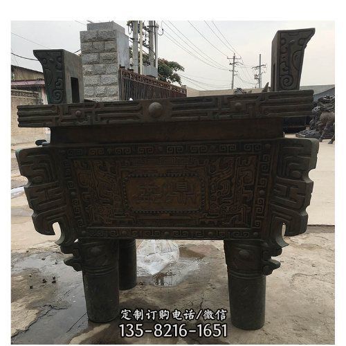 寺廟大型仿古青銅器千足鼎雕塑（2）