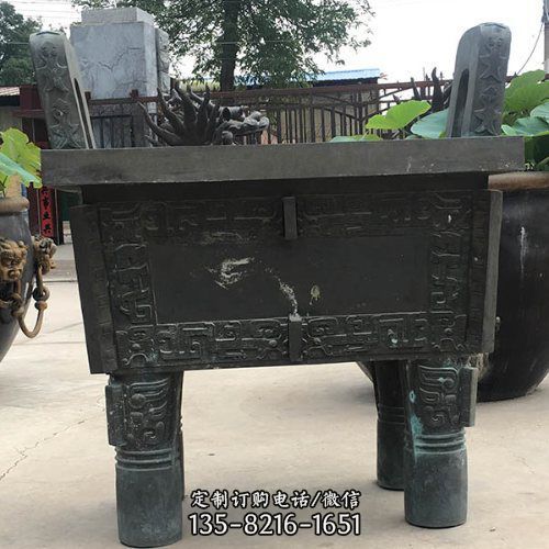 寺廟大型仿古青銅器千足鼎雕塑（1）