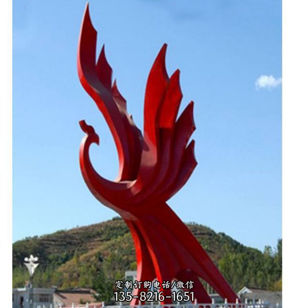 大型不銹鋼抽象鳳凰雕塑廣場園林景觀擺件（1）