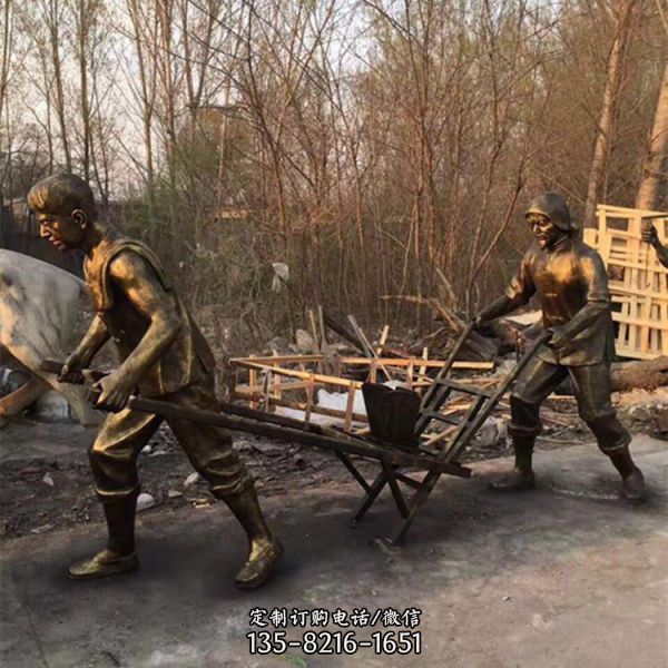 玻璃鋼仿銅農(nóng)耕文化主題人物雕塑（3）