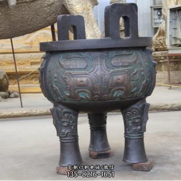 寺院銅雕三足鼎立大型園林鼎雕塑（3）