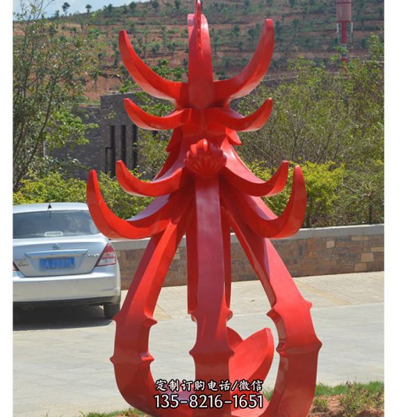 不銹鋼戶外大型園林抽象鳳凰雕塑（2）