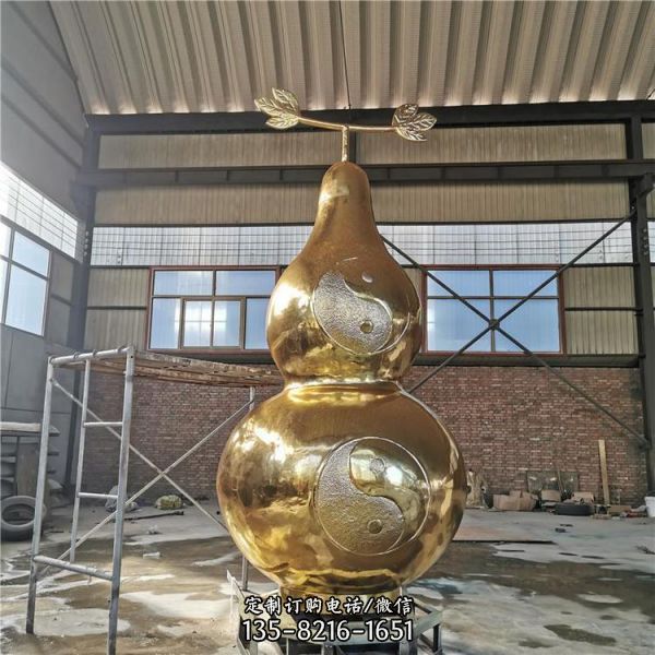 景區寺廟大型銅雕鎮宅辟邪葫蘆雕塑（2）
