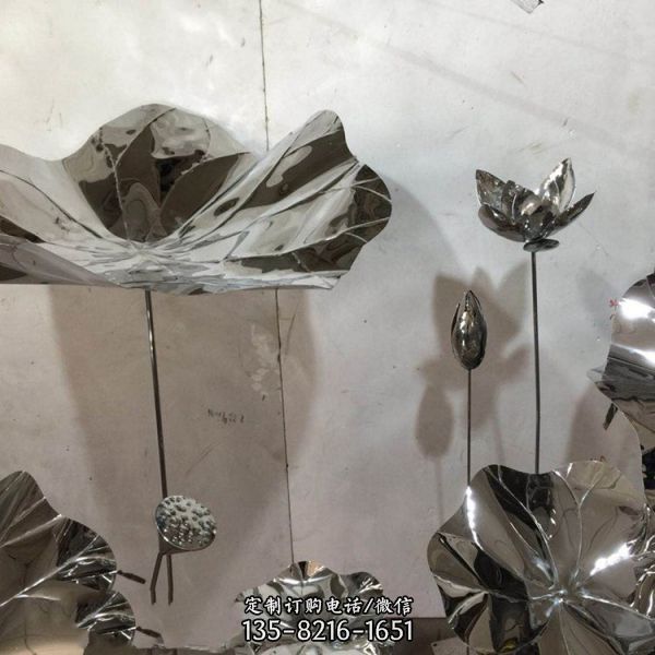 園林小區不銹鋼花朵水景雕塑小品擺件（2）
