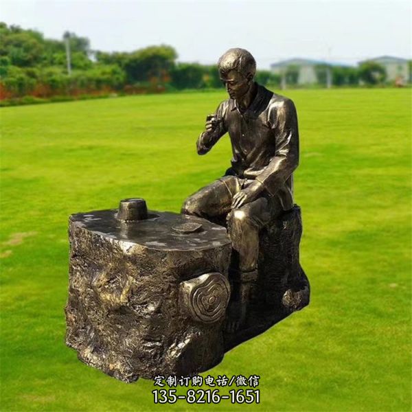 街頭不銹鋼仿銅曬茶洗茶 茶文化雕塑（3）