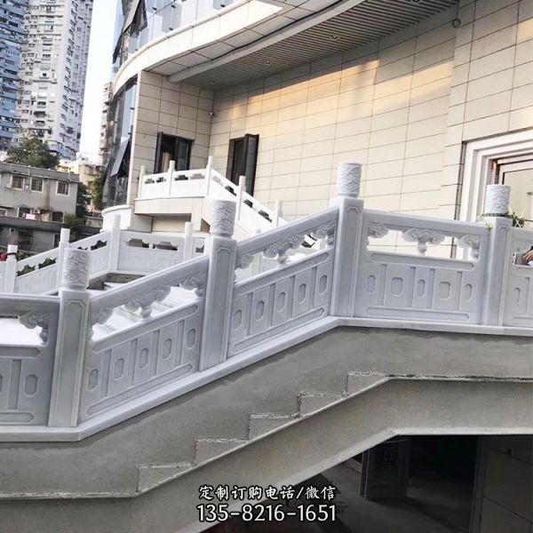 庭院別墅仿古做舊大理石石雕圍欄雕塑（6）
