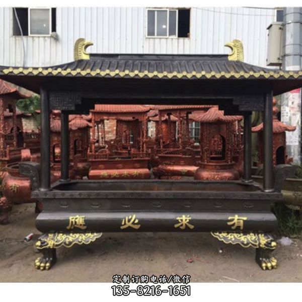 寺廟大型銅雕香爐雕塑（3）