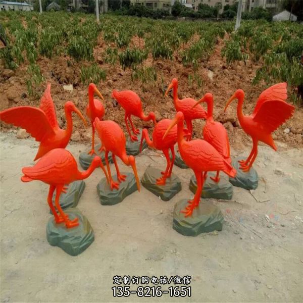 動(dòng)物玻璃鋼仿真動(dòng)物白鷺雕塑（2）