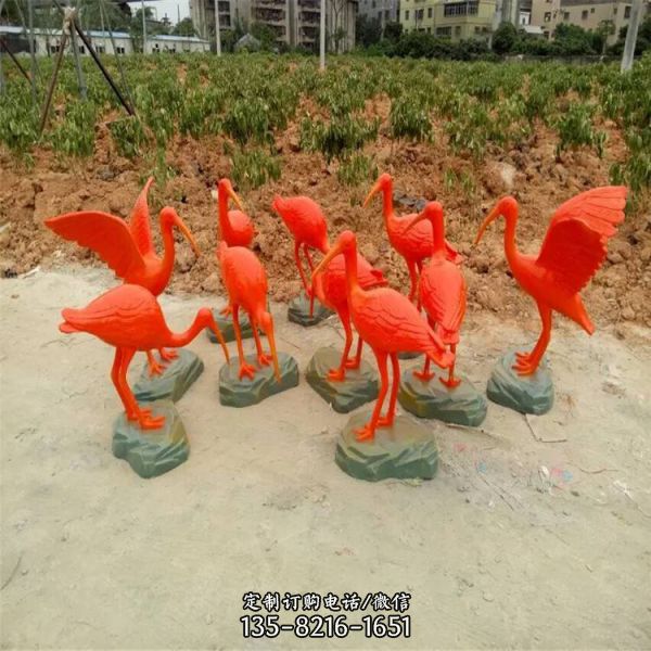 動(dòng)物玻璃鋼仿真動(dòng)物白鷺雕塑（1）