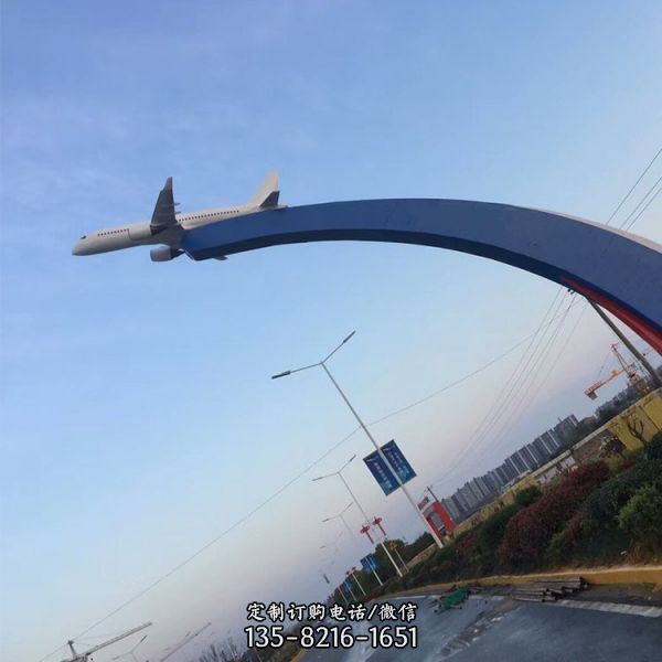 不銹鋼戶外大型飛機雕塑（1）