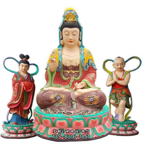 玻璃鋼寺廟大型景觀觀世音雕塑