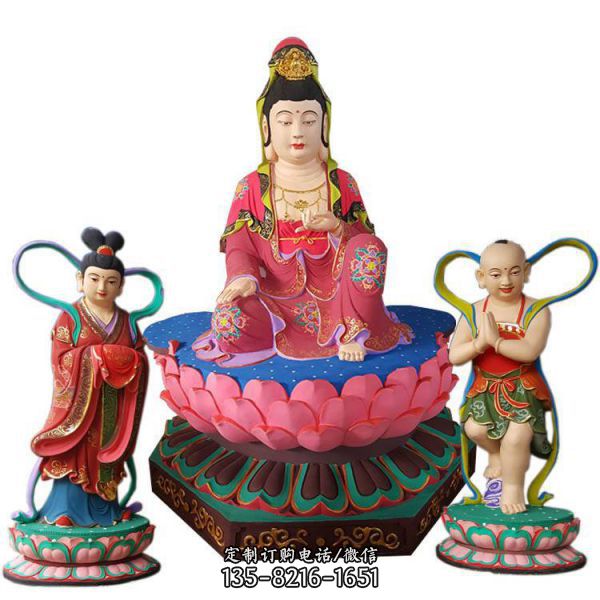 道觀供奉樹脂彩繪準(zhǔn)提觀音 七俱胝佛母神像