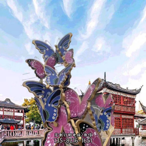 玻璃鋼蝴蝶卡通動物 房地產景觀美陳雕塑（3）