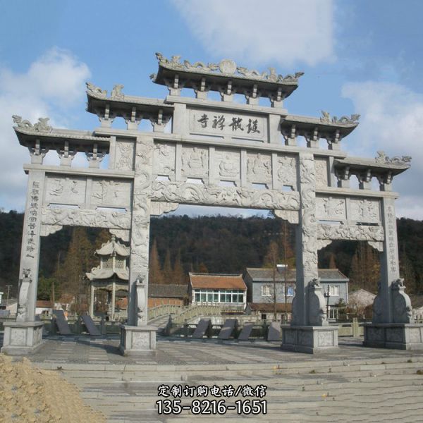 景區(qū)村口各種類型青石浮雕門樓石牌坊（4）