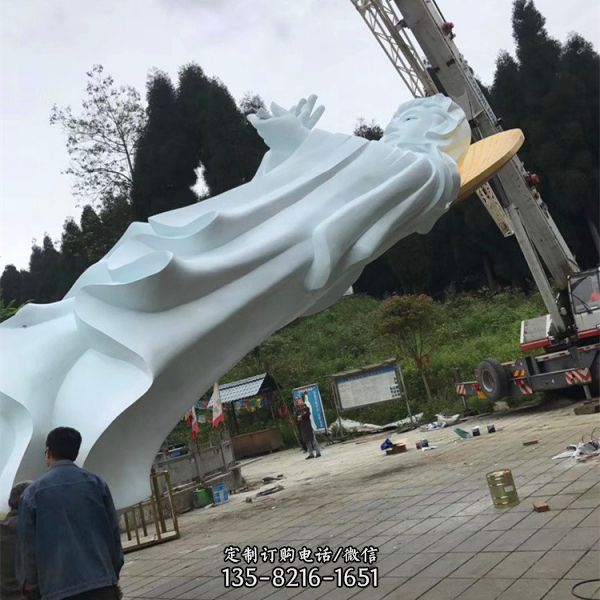 寺廟玻璃鋼滴水凈瓶觀音菩薩擺件（4）