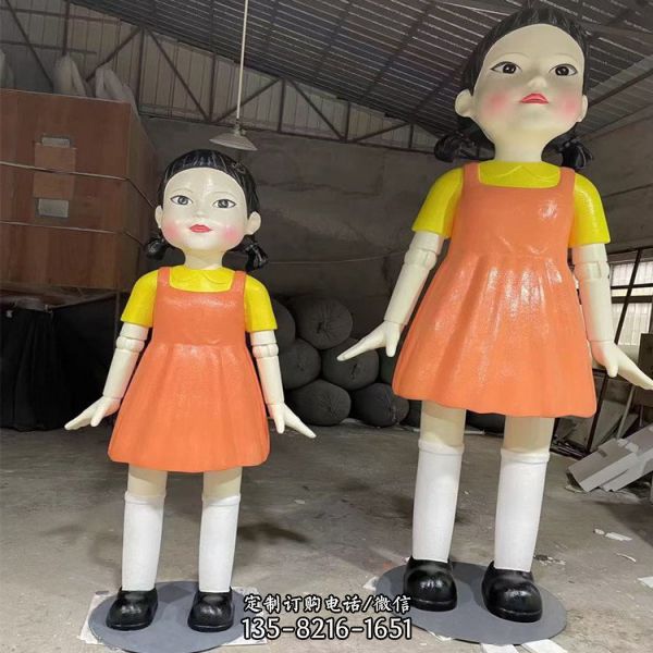 商場玻璃鋼卡通公仔人物雕塑 小女孩擺件（1）
