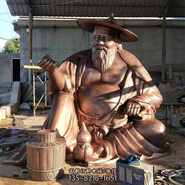 戶外廣場(chǎng)大型園林玻璃鋼仿銅人物雕塑（4）