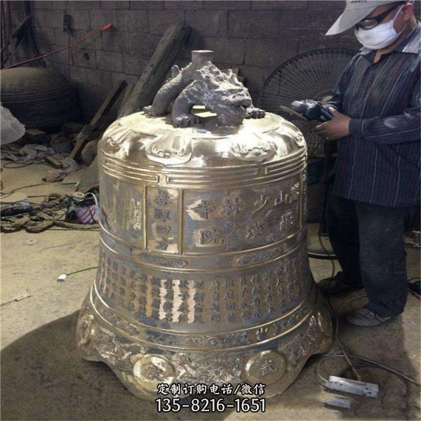 寺院裝飾做舊鑄銅祈福掛鐘雕塑（3）