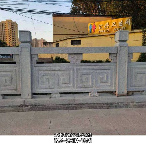城市街道基建裝飾 擺放花崗巖浮雕防護欄桿