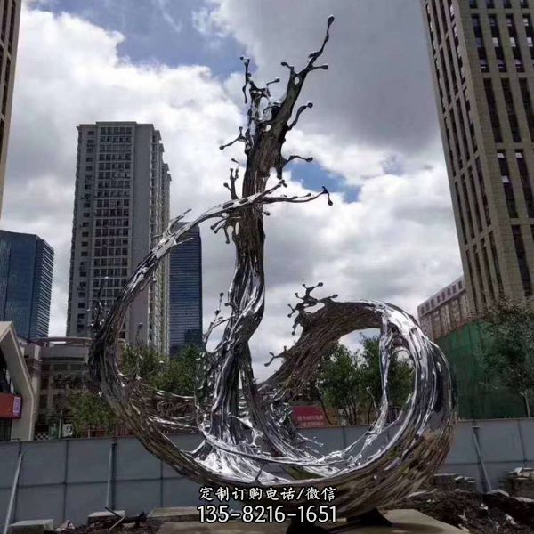 戶外抽象不銹鋼戶外大型創意景觀雕塑（2）