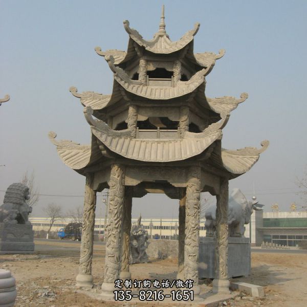 園林公園擺放休閑中式石亭子 免費安裝（2）