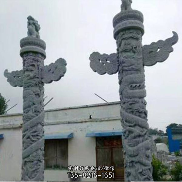 庭院浮雕盤龍龍柱雕塑（4）