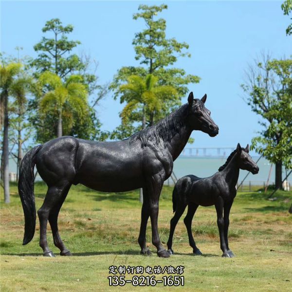 玻璃仿真動物馬雕塑 戶外草坪大型動物擺件（3）