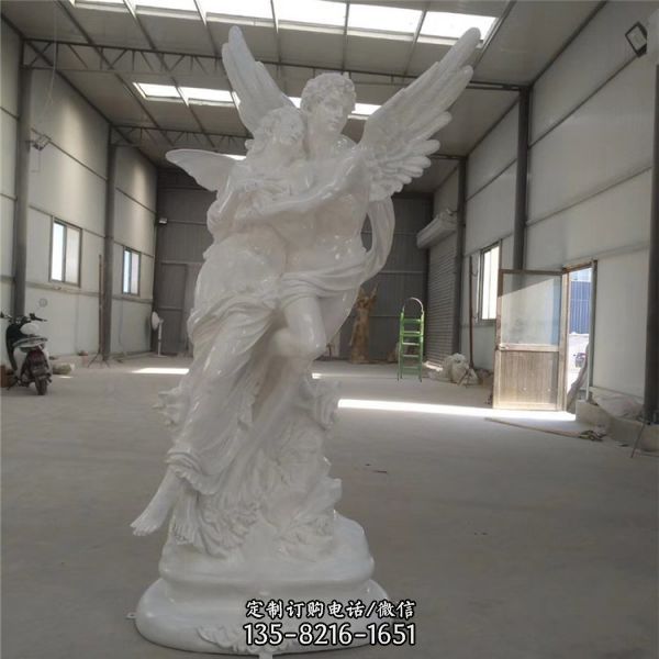 玻璃鋼仿漢白玉歐式西方天使人物小品景區景觀雕塑