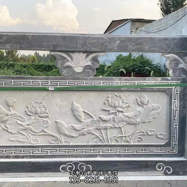 園林建筑仿古花崗巖浮雕石欄桿 雕塑