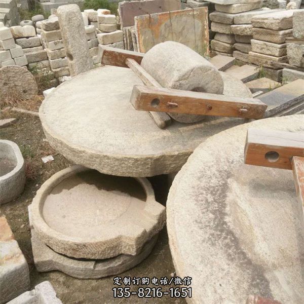 石雕仿古老磨盤舊石磨園林擺件（2）