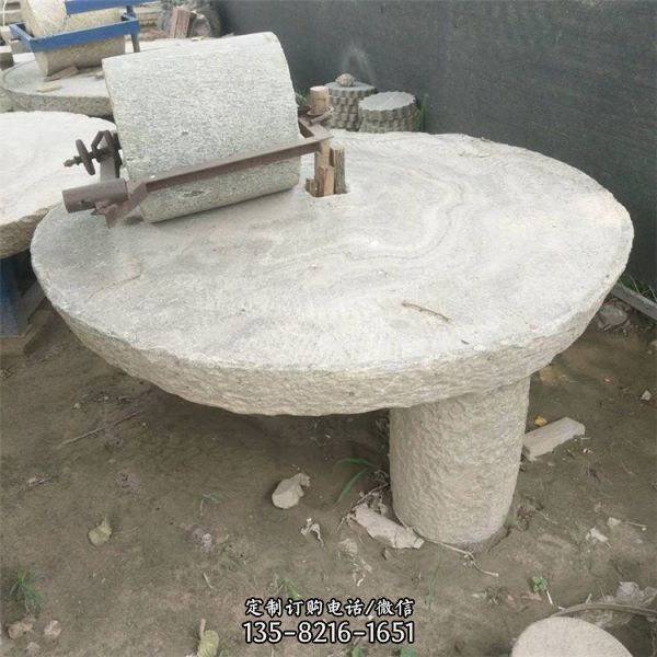 石雕仿古老磨盤舊石磨園林擺件（3）