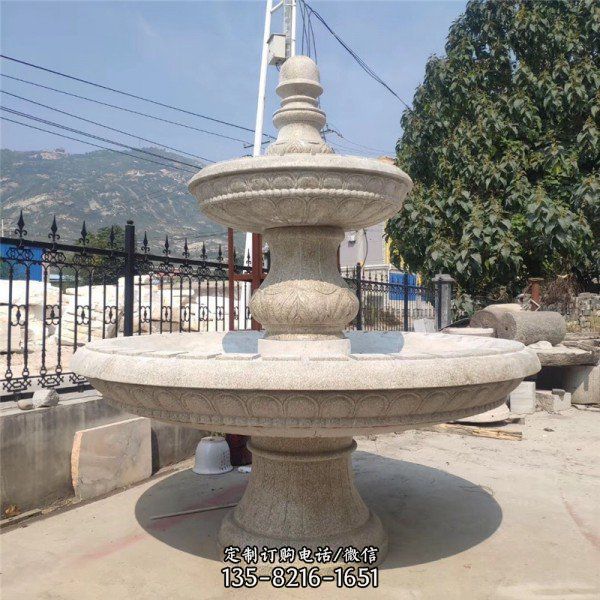 工藝品石雕噴泉花崗巖歐式多層噴泉雕塑（3）