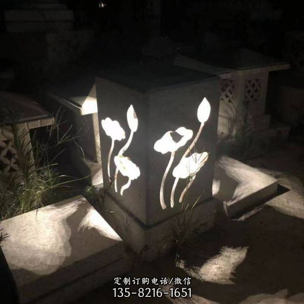 戶外草坪裝飾仿古中式石雕石燈雕塑（1）