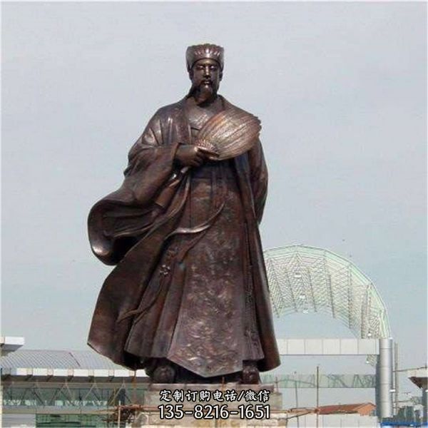 公園廣場擺放古代名人物銅雕（3）